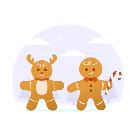 Christmas GingerBeard Cookies  Illustration