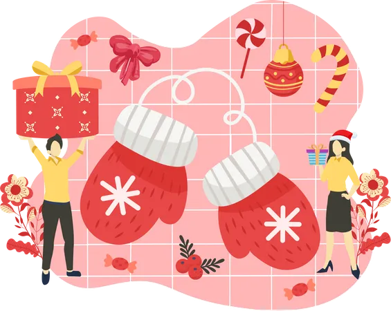 Christmas Celebration Flat Design Illustration