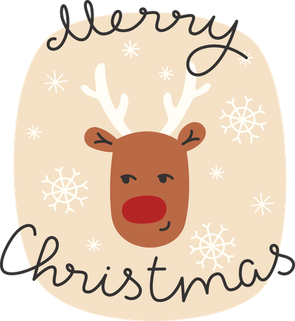 Christmas greeting card with deer  イラスト