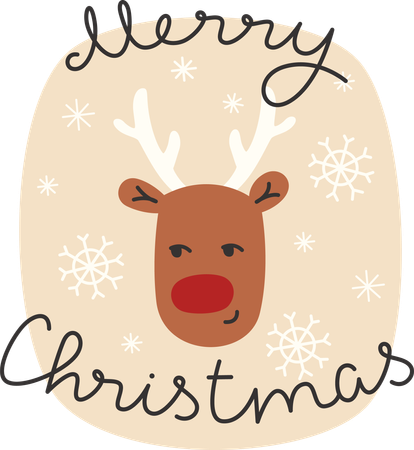 Christmas greeting card with deer  Illustration