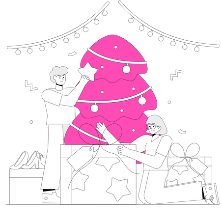 Christmas holiday preparation  Illustration