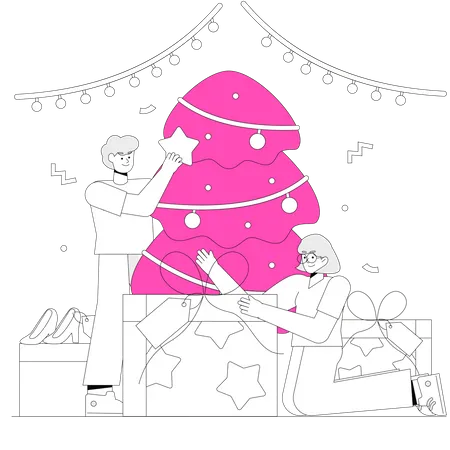 Christmas holiday preparation  Illustration