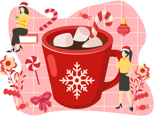 Christmas hot drink  Illustration