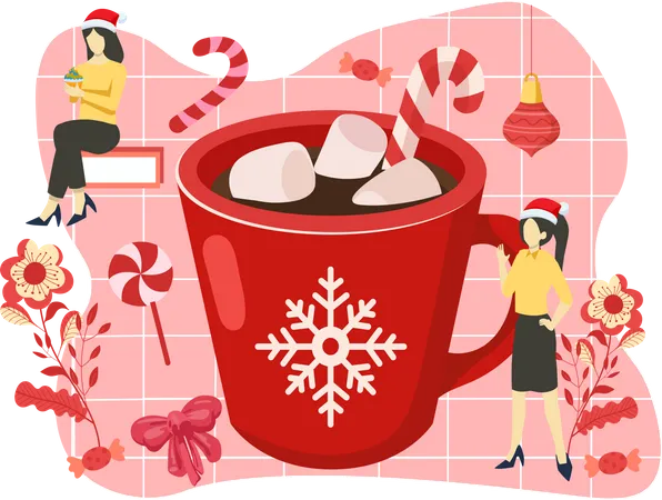 Christmas hot drink  Illustration