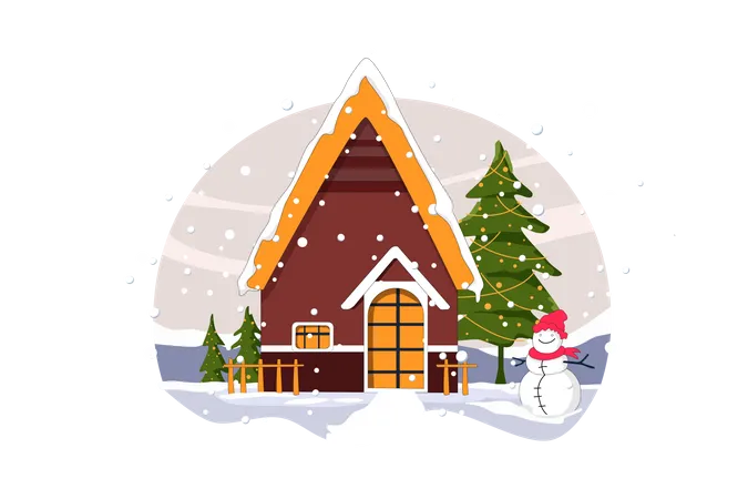 Christmas house Illustration