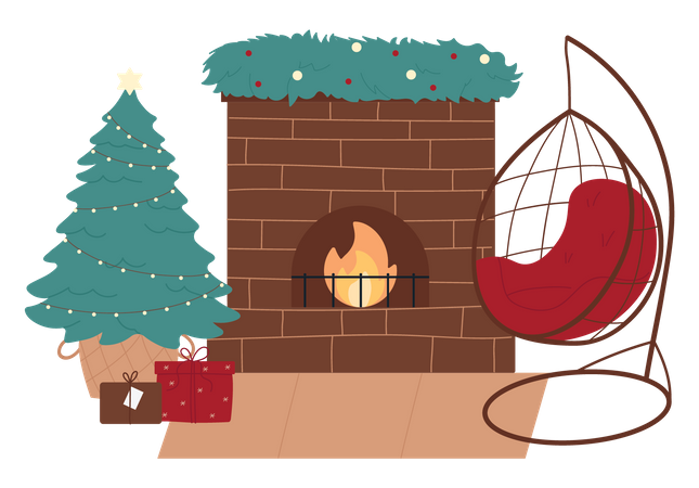 Christmas Interior  Illustration