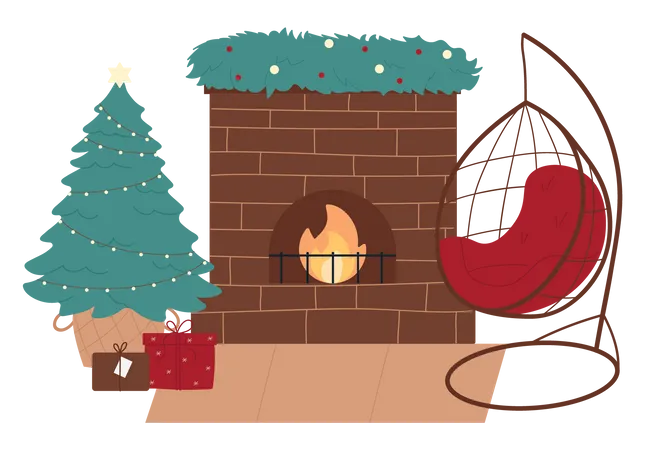 Christmas Interior  Illustration