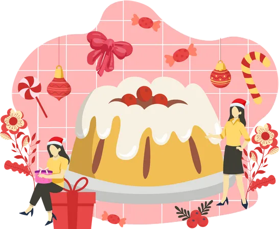 Christmas jelly cake  Illustration