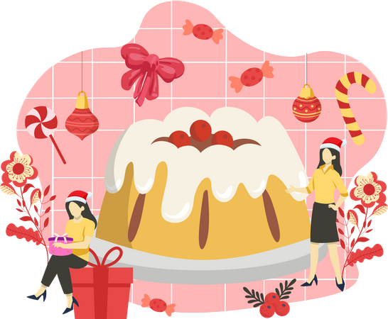 Christmas jelly cake  Illustration