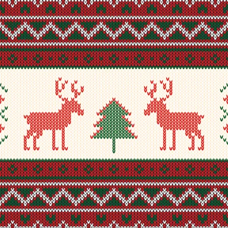 Christmas knitted pattern Illustration