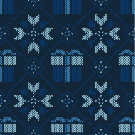 Christmas knitted pattern Illustration