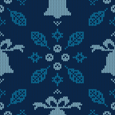 Christmas knitted pattern  Illustration