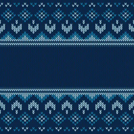 Christmas knitted pattern  Illustration