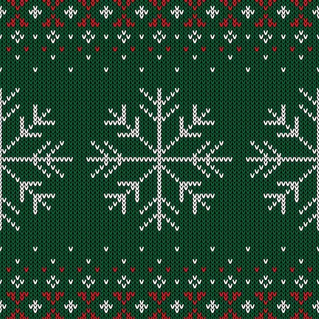 Christmas knitted pattern  Illustration