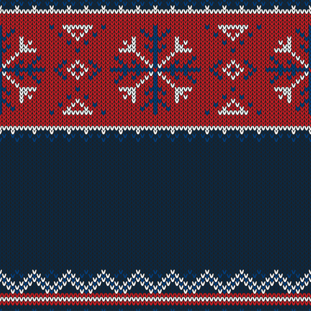 Christmas knitted pattern  Illustration