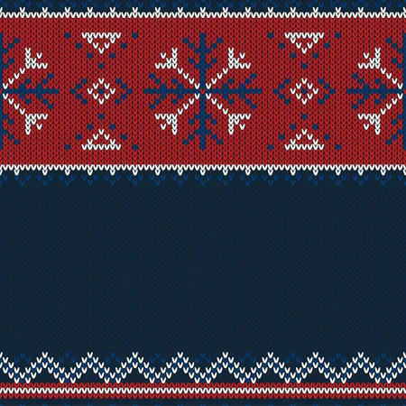 Christmas knitted pattern  Illustration