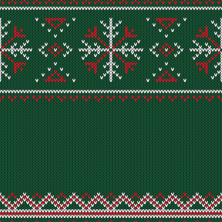 Christmas knitted pattern  Illustration