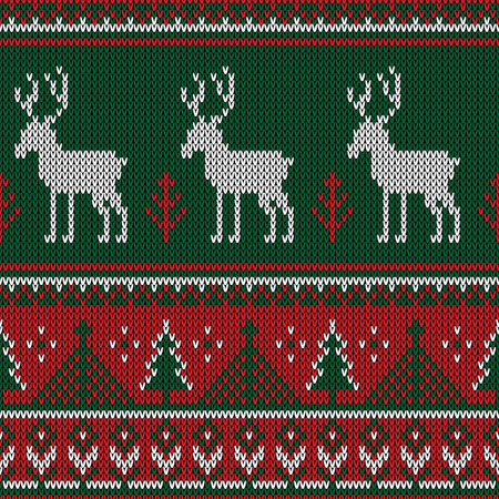 Christmas knitted pattern  Illustration