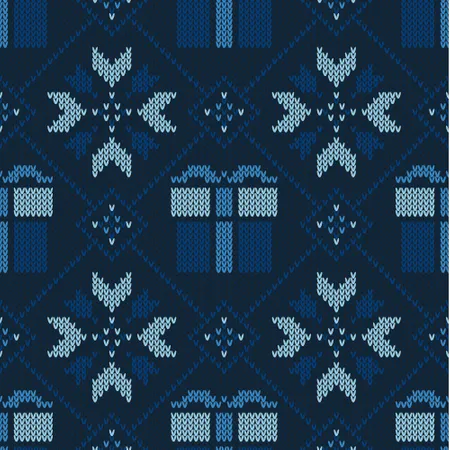 Christmas knitted pattern  Illustration