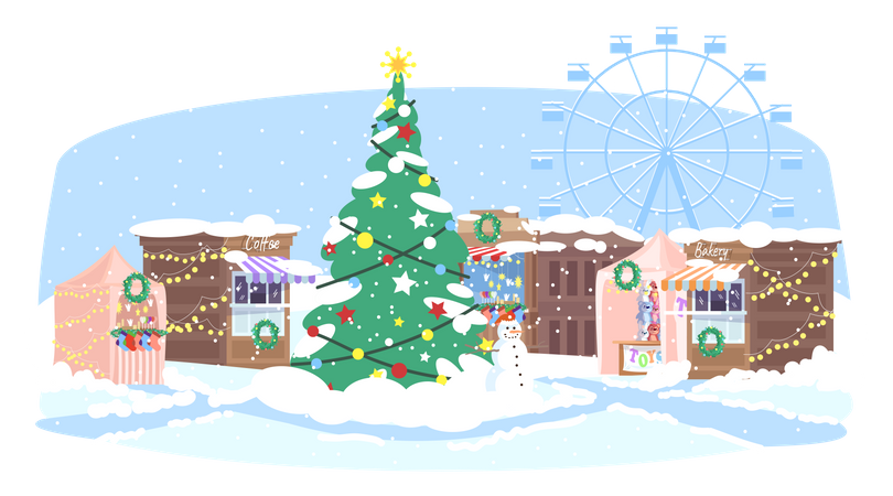 Christmas market  Illustration