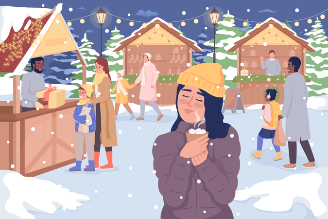 Christmas market  Illustration