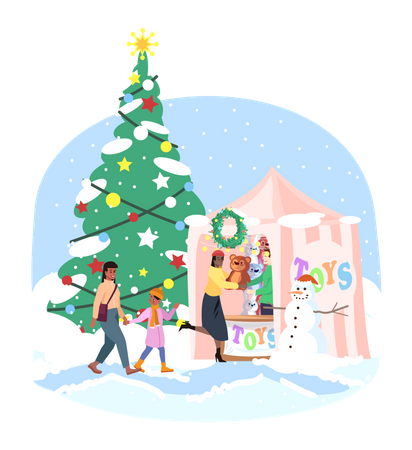 Christmas market  Illustration