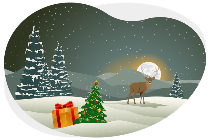 Christmas night  Illustration