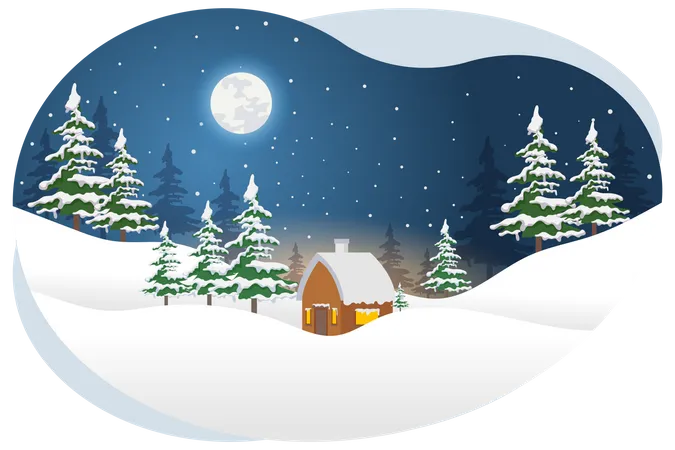 Christmas night  Illustration