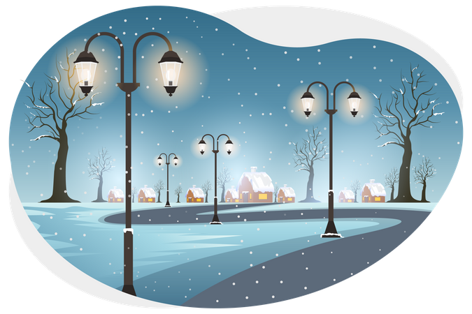 Christmas night  Illustration