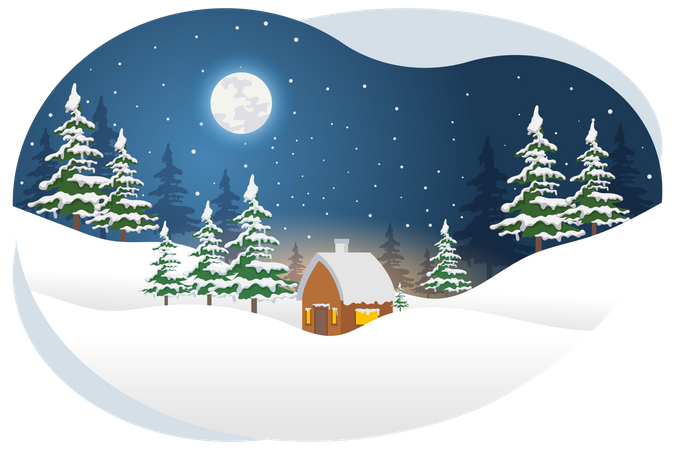 Christmas night  Illustration