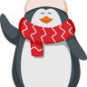 christmas penguin illustration svg