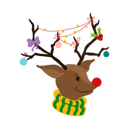 Christmas Reindeer Illustration