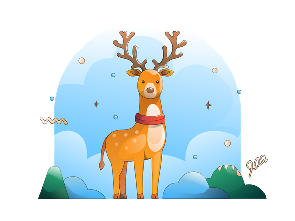 Christmas Reindeer  Illustration