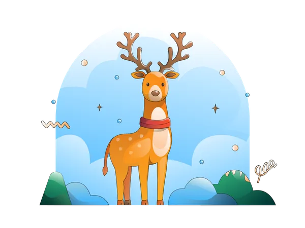 Christmas Reindeer  Illustration