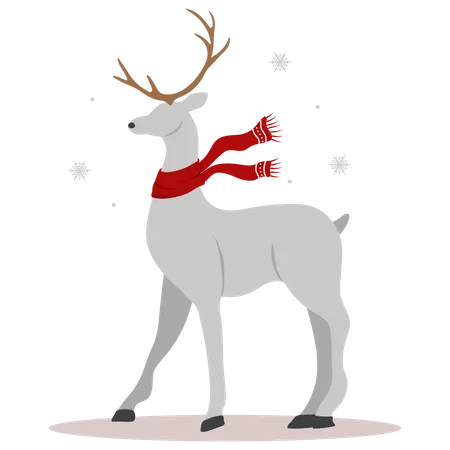 Christmas reindeer in scarves Illustration