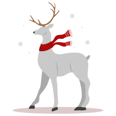 Christmas reindeer in scarves  Illustration