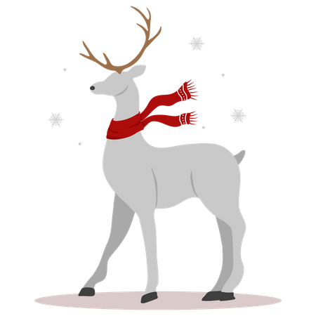 Christmas reindeer in scarves  Illustration