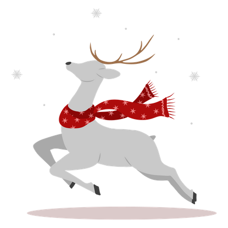 Christmas reindeer jumping Illustration