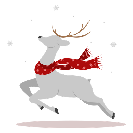 Christmas reindeer jumping  Illustration