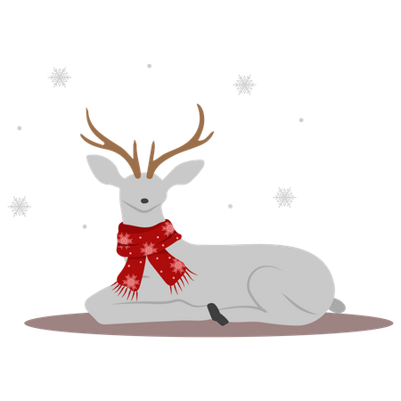 Christmas reindeer sitting Illustration