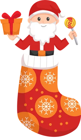 Christmas Santa Claus With Gift Character Design Illustration Illustration