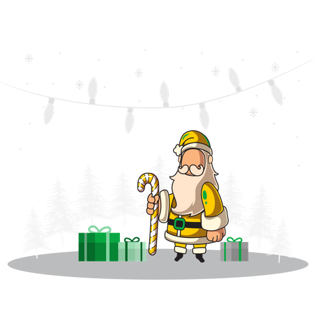 Christmas santa with gift  Illustration