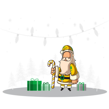 Christmas santa with gift  Illustration