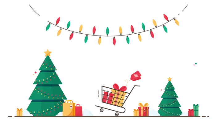 Christmas shopping Illustration