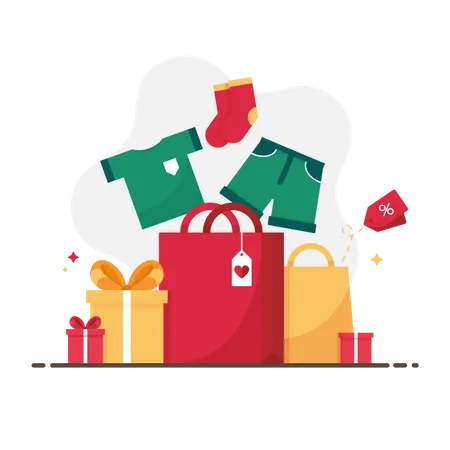 Christmas shopping Illustration