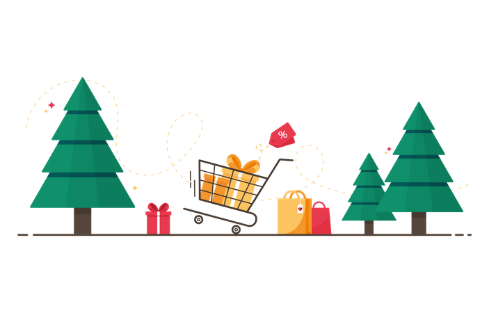 Christmas shopping  Illustration