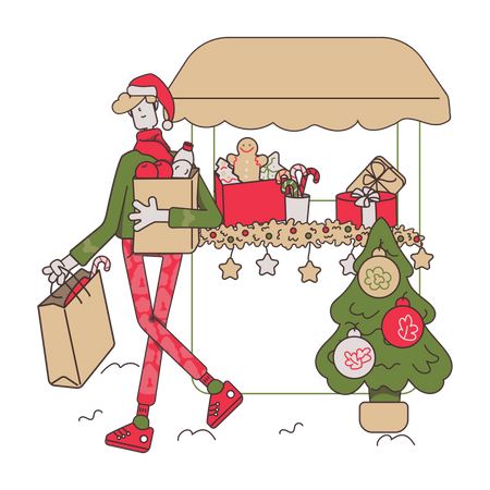 Christmas shopping  Illustration