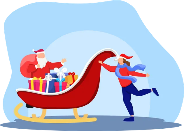 Christmas sleigh Illustration