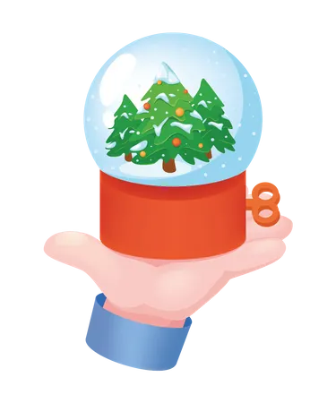 Christmas Snow Globe  Illustration