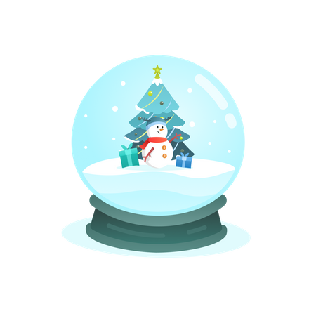 Christmas Snow Globe  Illustration